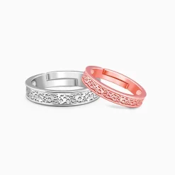 Dual Tone Destined Hearts Couple Bands