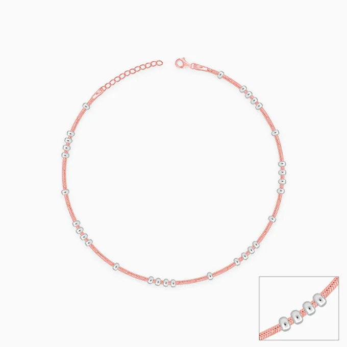 Dual Tone Dewdrop Anklet