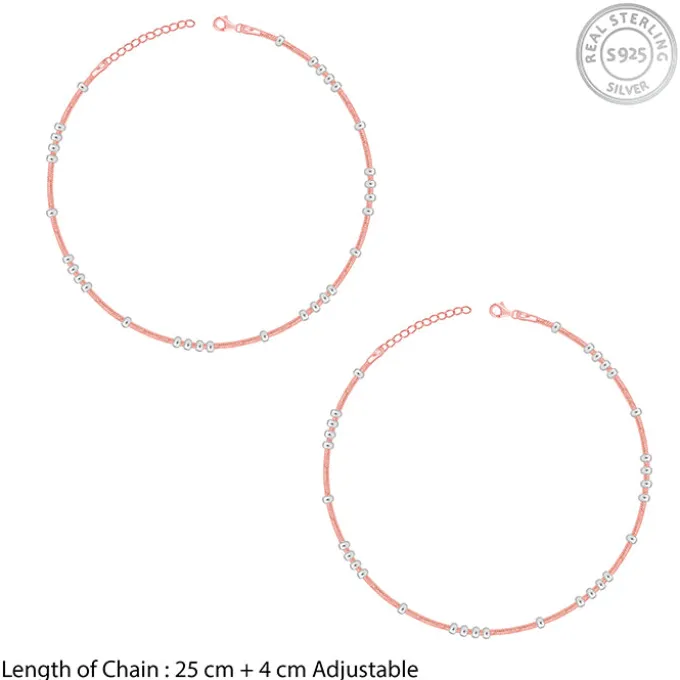 Dual Tone Dewdrop Anklet