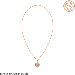 Dual Tone Eloria Silver Pendant With Link Chain