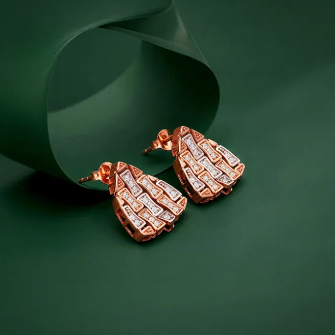 Dual Tone Eterna Arc Silver Earrings