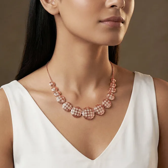 Dual Tone Evelia Silver Necklace