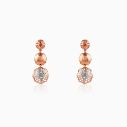 Dual Tone Filigree Orb Silver Earrings