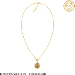 Dual Tone Floria Silver Pendant With Link Chain