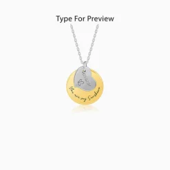 Dual Tone Golden Personalised Heart Message Necklace