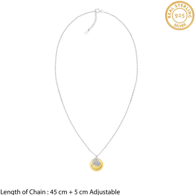 Dual Tone Golden Personalised Heart Message Necklace