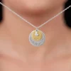 Dual Tone Golden Personalised Layered Coins Name Necklace