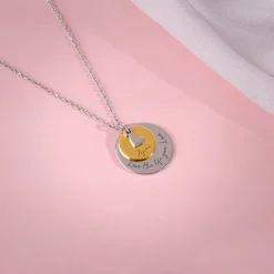 Dual Tone Golden Personalised Layered Coins Name Necklace