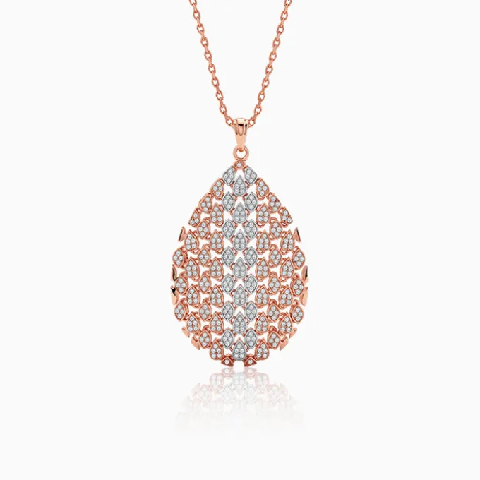 Dual Tone Mermaid Gleam Silver Pendant With Link Chain