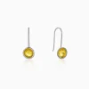 Dual Tone Orb Silver Earrings