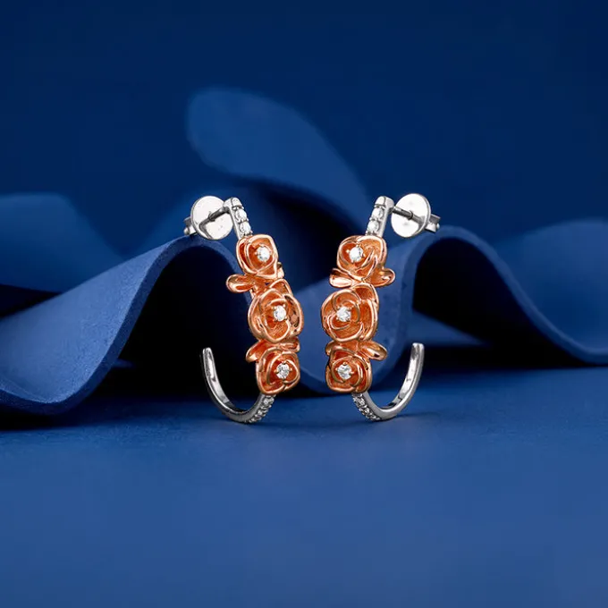 Dual Tone Petals of Her Earrings
