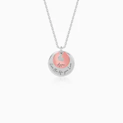 Dual Tone Rose Gold Personalised Layered Coins Name Necklace