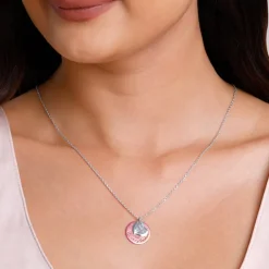 Dual Tone Rose Gold Personalised Heart Message Necklace