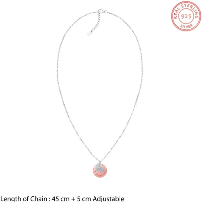Dual Tone Rose Gold Personalised Heart Message Necklace