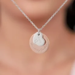Dual Tone Rose Gold Personalised Heart Message Necklace