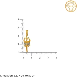 Dual Tone Sacred Trishul Silver Pendant With Box Chain For Him