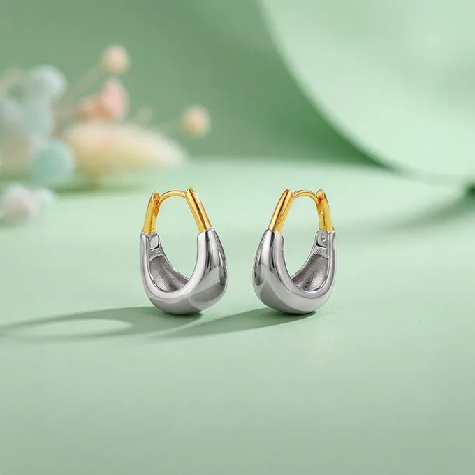 Dual Tone Uniquely Yours Hoop Earrings