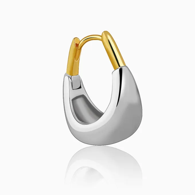 Dual Tone Uniquely Yours Hoop Earrings