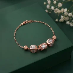 Dual Tone Zenith Charm Silver Bracelet