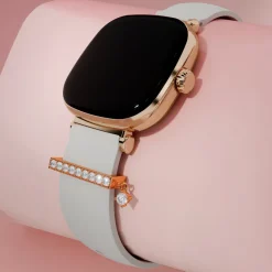 GIVA X boAt Chrome Ivory Watch with Rose Gold Elowen Charm