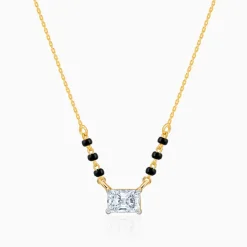 Gold Aarohi Solitaire Lab Grown Diamond Mangalsutra