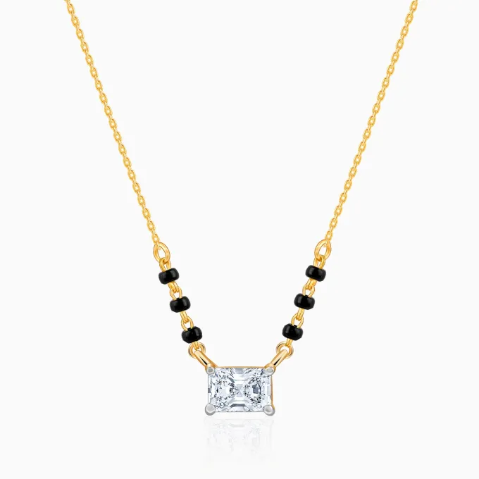 Gold Aarohi Solitaire Lab Grown Diamond Mangalsutra
