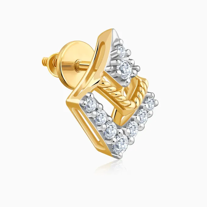Gold Aero Kite Lab Grown Diamond Studs