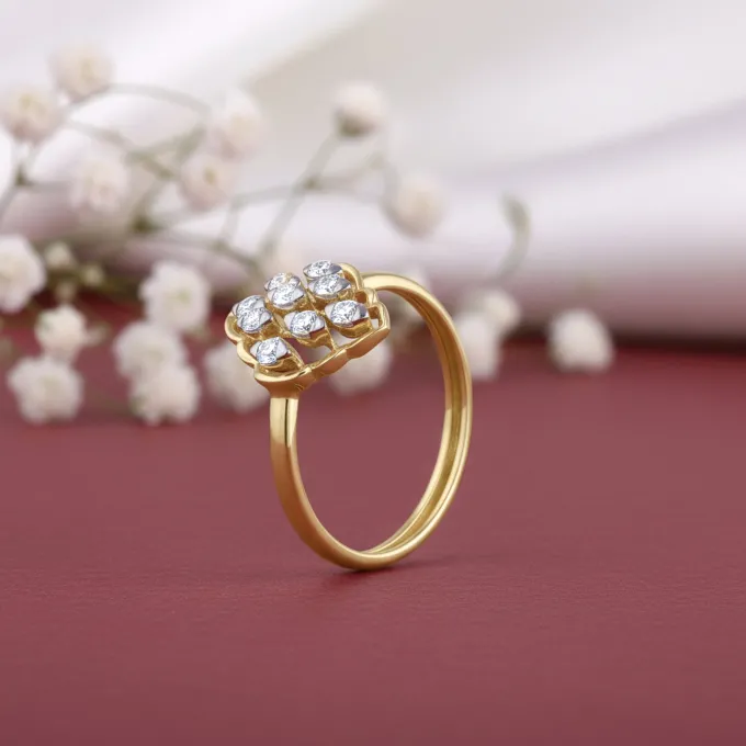 Gold Amer Trellis Lab Grown Diamond Ring
