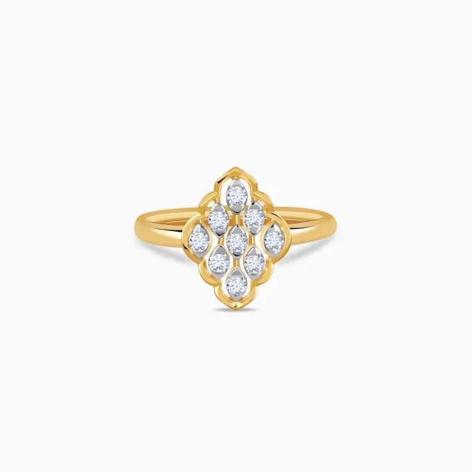 Gold Amer Trellis Lab Grown Diamond Ring