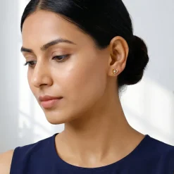 Gold Amora Crown Lab Grown Diamond Earrings