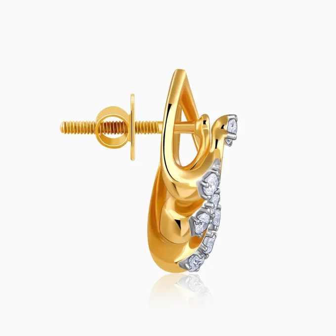 Gold Angular Lab Grown Diamond Studs