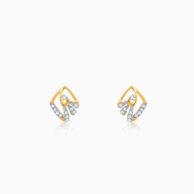 Gold Angular Lab Grown Diamond Studs