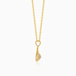 Gold Aqua Bloom Lab Grown Diamond Pendant