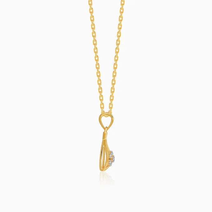 Gold Aqua Bloom Lab Grown Diamond Pendant