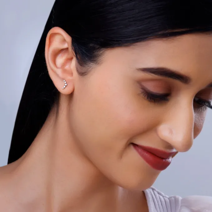Gold Arc of Beauty Lab Grown Diamond Earrings