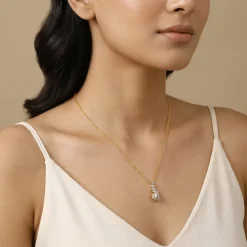 Gold Arohi Lab Grown Diamond Pendant