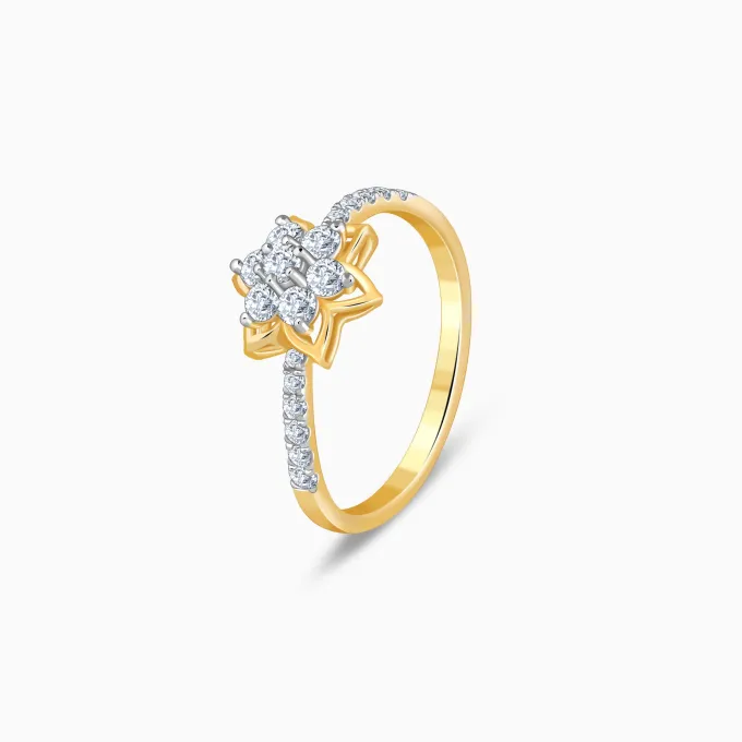 Gold Artistic Flora Lab Grown Diamond Ring
