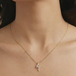 Gold Aurelia Spiral Lab Grown Diamond Pendant