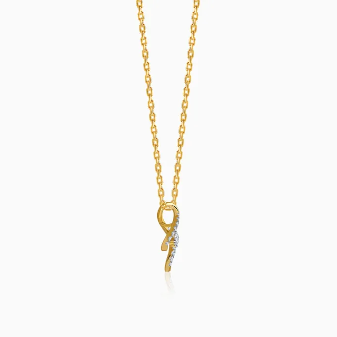 Gold Aurelia Spiral Lab Grown Diamond Pendant