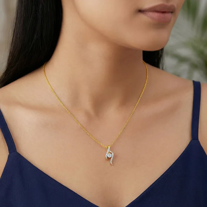 Gold Aurelia Spiral Lab Grown Diamond Pendant