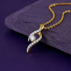 Gold Aurelia Spiral Lab Grown Diamond Pendant