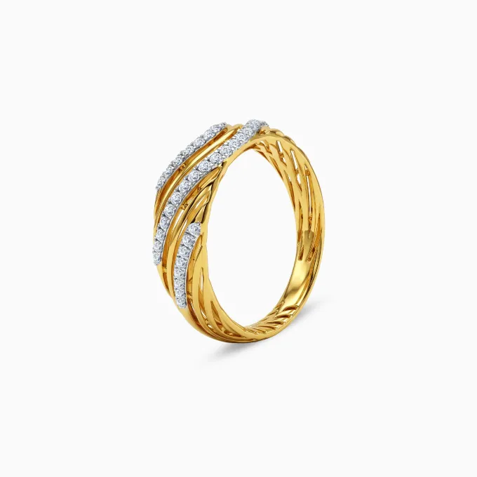 Gold Aurelle Wave Lab Grown Diamond Ring (Size 12)