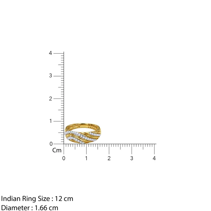 Gold Aurelle Wave Lab Grown Diamond Ring (Size 12)