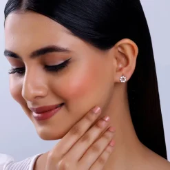 Gold Aureole Diamond Studs