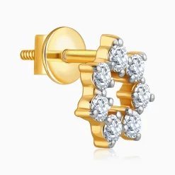 Gold Aureole Diamond Studs