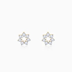 Gold Aureole Diamond Studs