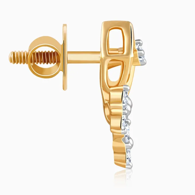 Gold Auric Lab Grown Diamond Earrings