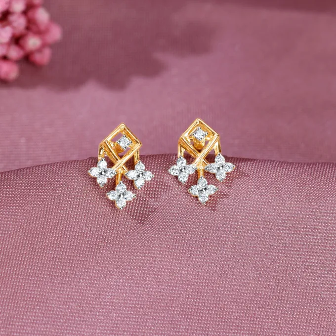 Gold Auric Lab Grown Diamond Earrings