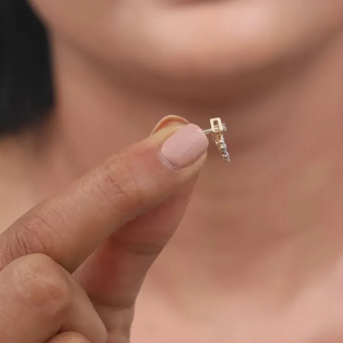 Gold Auric Lab Grown Diamond Earrings