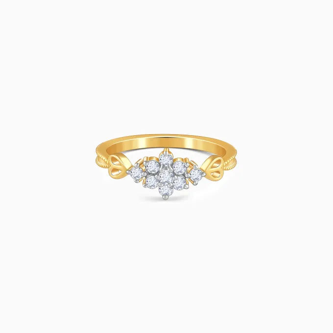 Gold Auric Petal Lab Grown Diamond Ring
